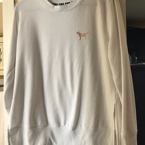 PINK white sweatshirt .